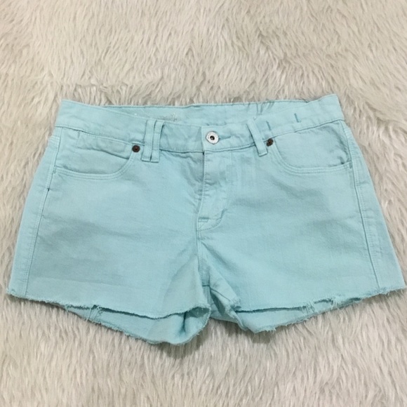 Madewell blue stretchy distressed denim summer shorts size 26 - Picture 2 of 4